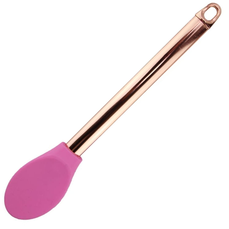 Colher de Silicone Cabo Rose Gold Inox 25X4,6cm