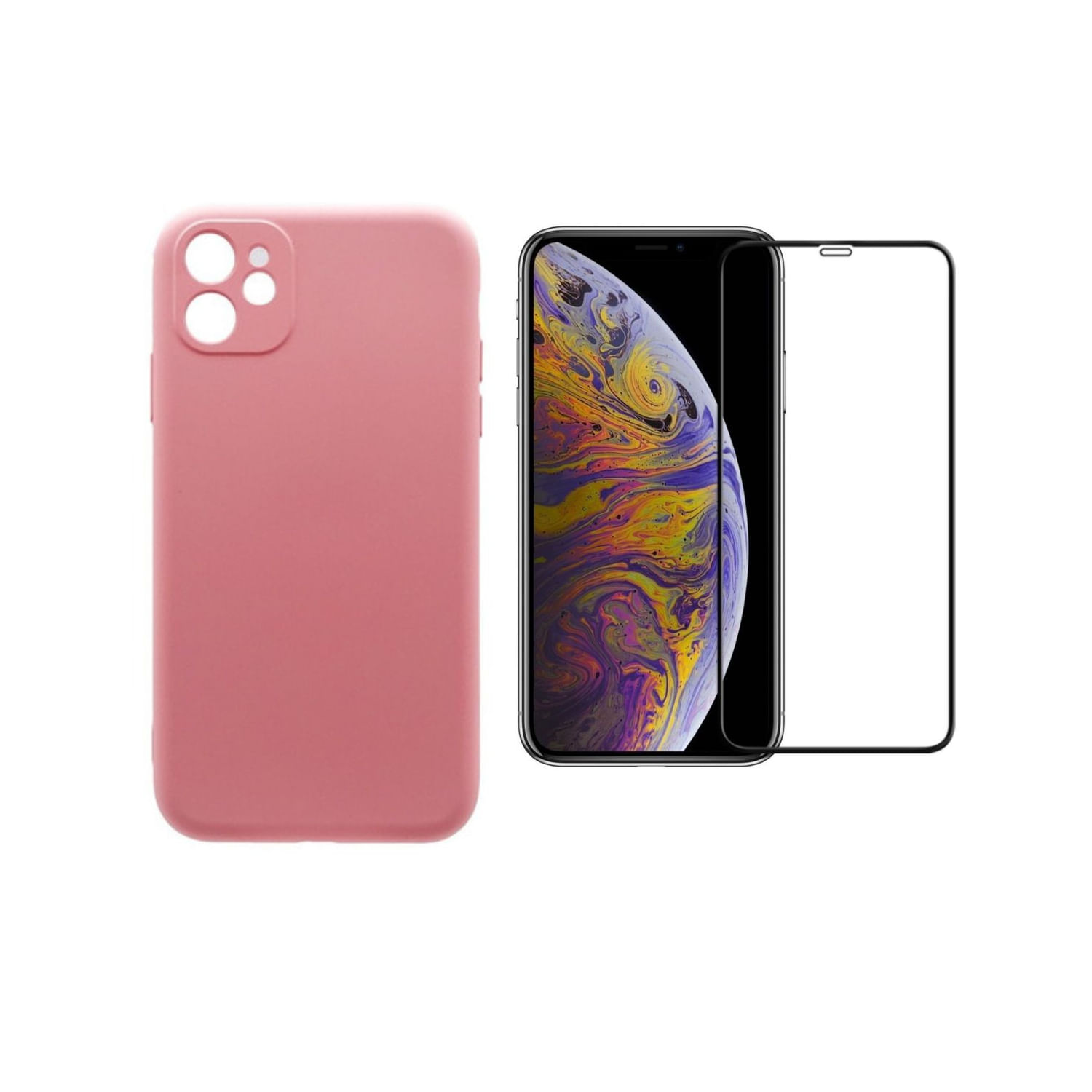 Capa Compatível Com Iphone 11 Pink + Full Glass Sheet