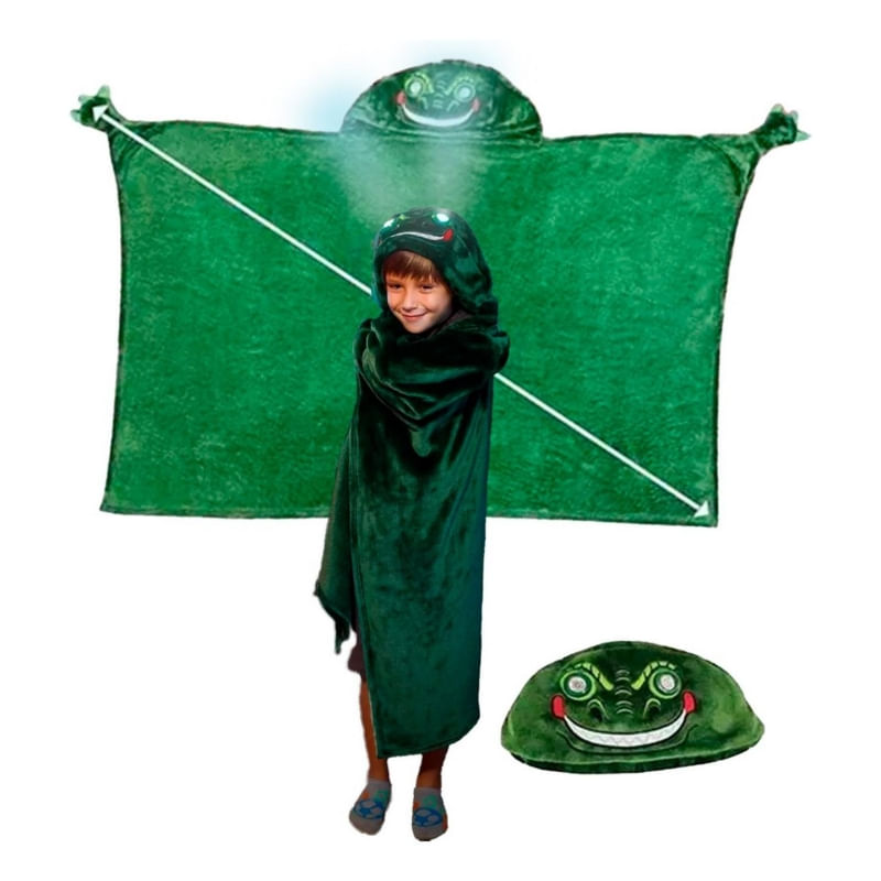 Cobertor Polar Com Capuz E Olhos Luminosos Para Crianças