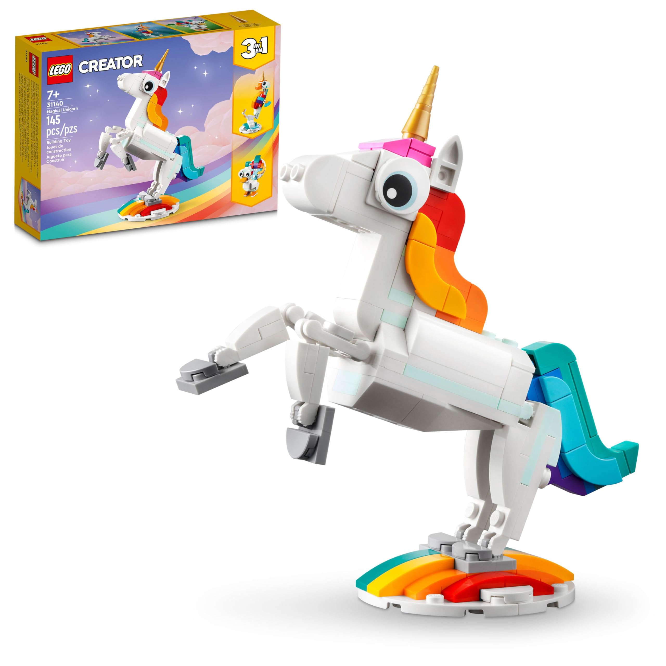 Brinquedo De Construção Lego Creator 3 Em 1 Magical Unicorn 31140