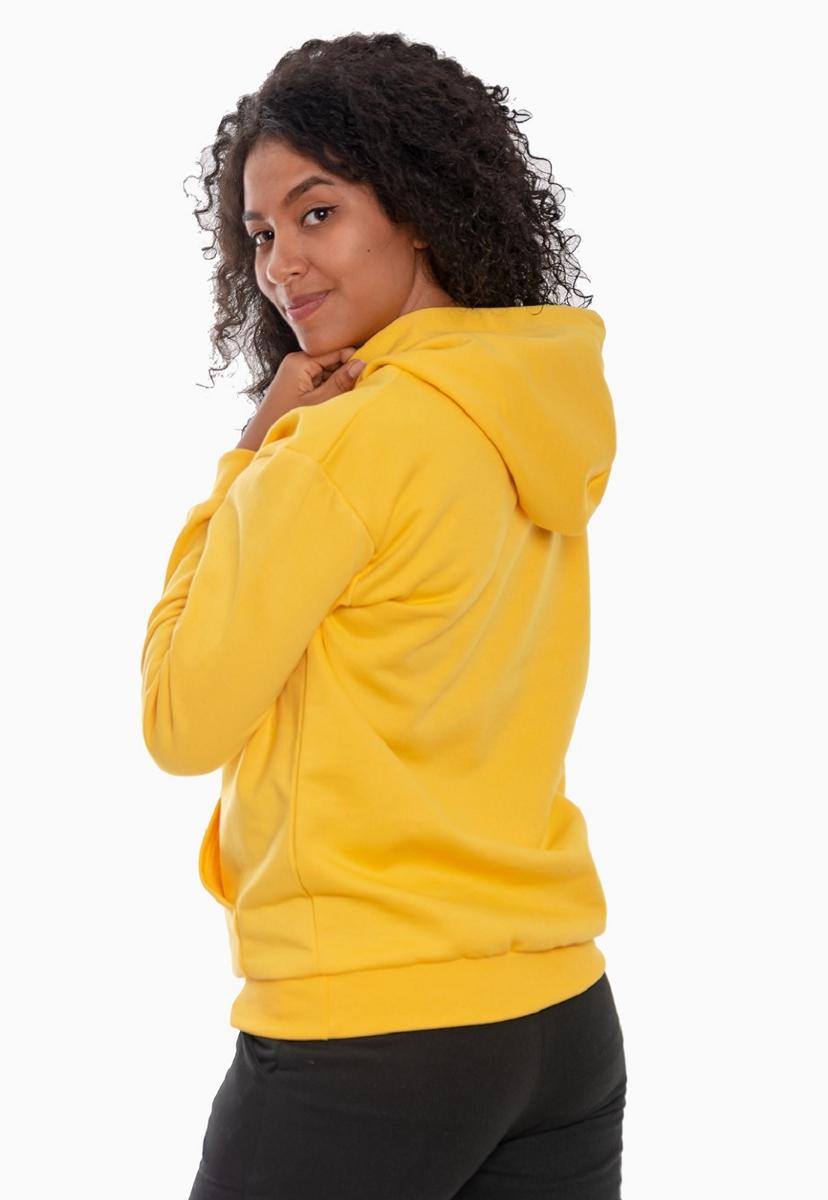 women yellow moletom com capuzs