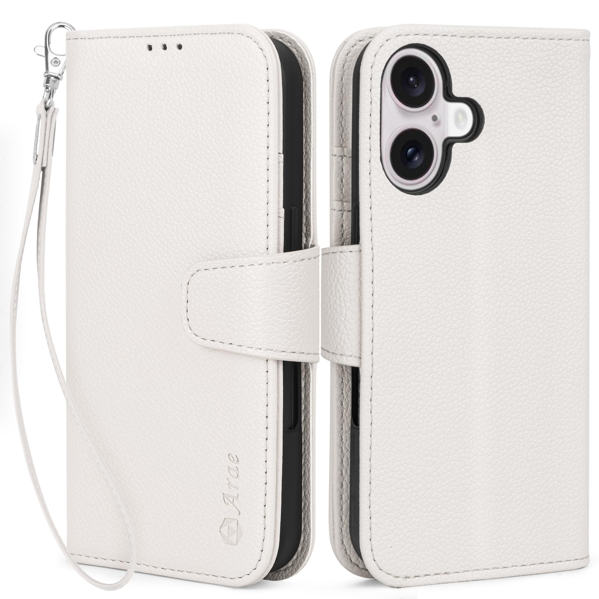 Área De Capa Tipo Carteira Compatível Com Iphone 16 De 6,1 Polegadas Com Suporte De Cartão