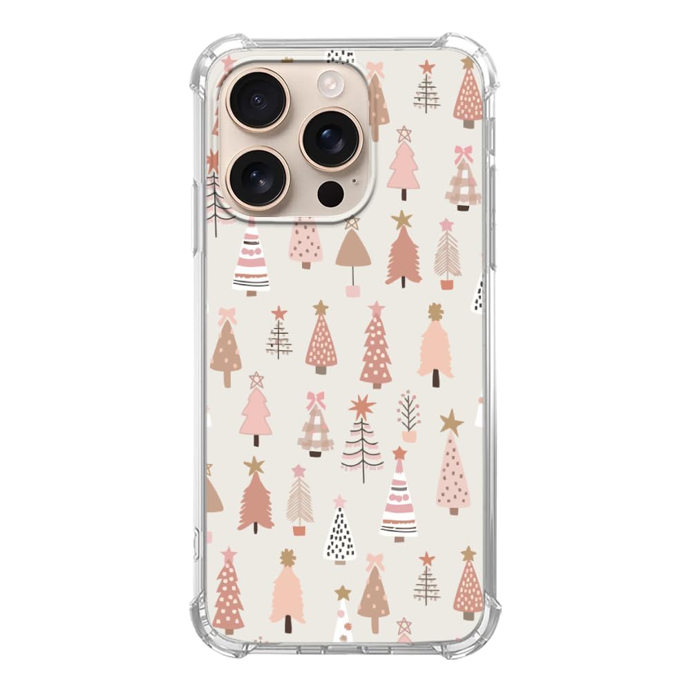 Capa De Telefone Vusbvelnot Pink Christmas Trees Iphone 16 Pro