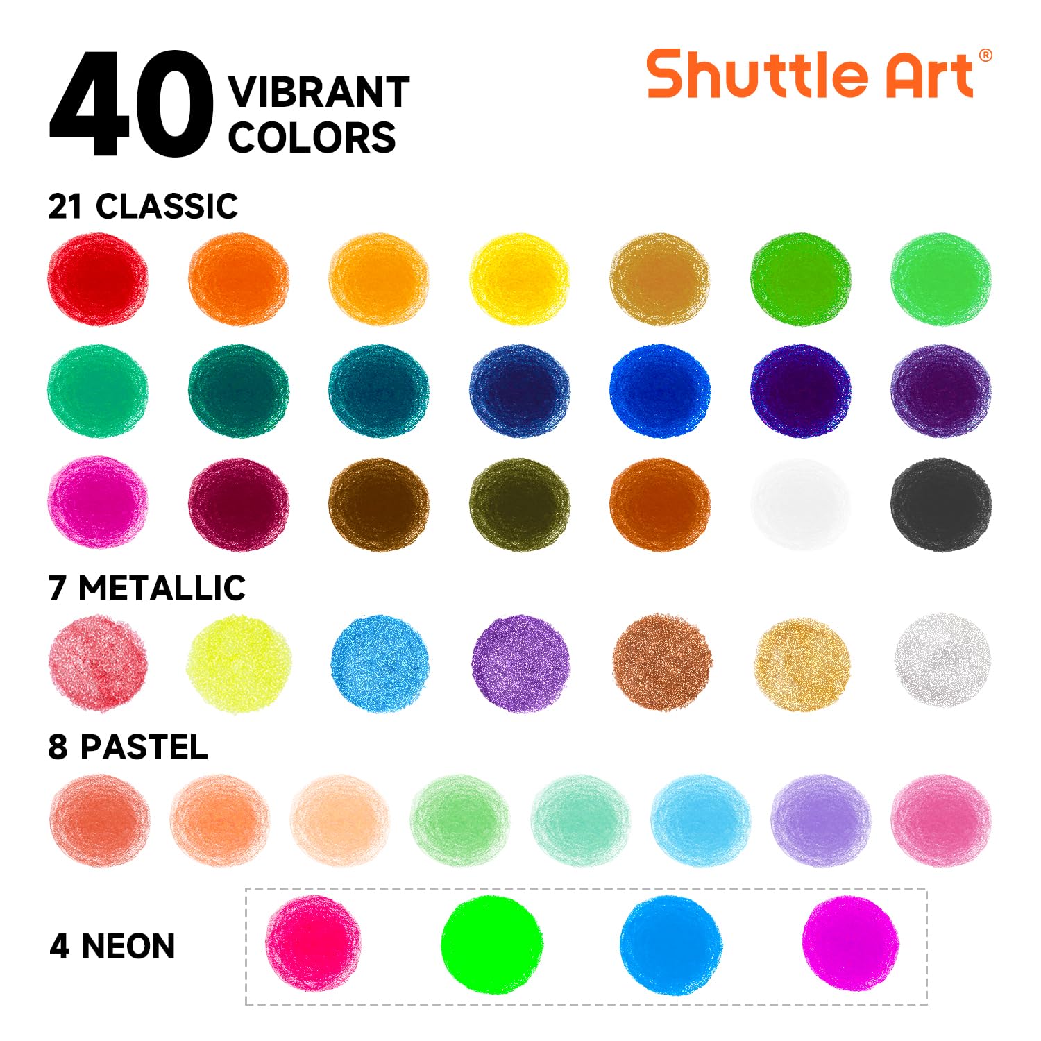 Têmpera Paint Sticks Shuttle Art 40 Cores Para Crianças, Laváveis