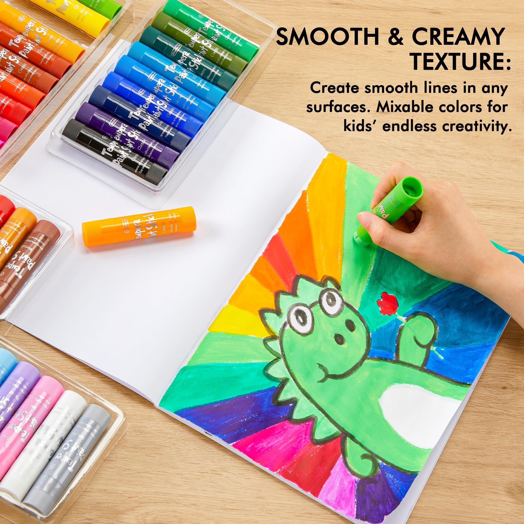Têmpera Paint Sticks Shuttle Art 40 Cores Para Crianças, Laváveis