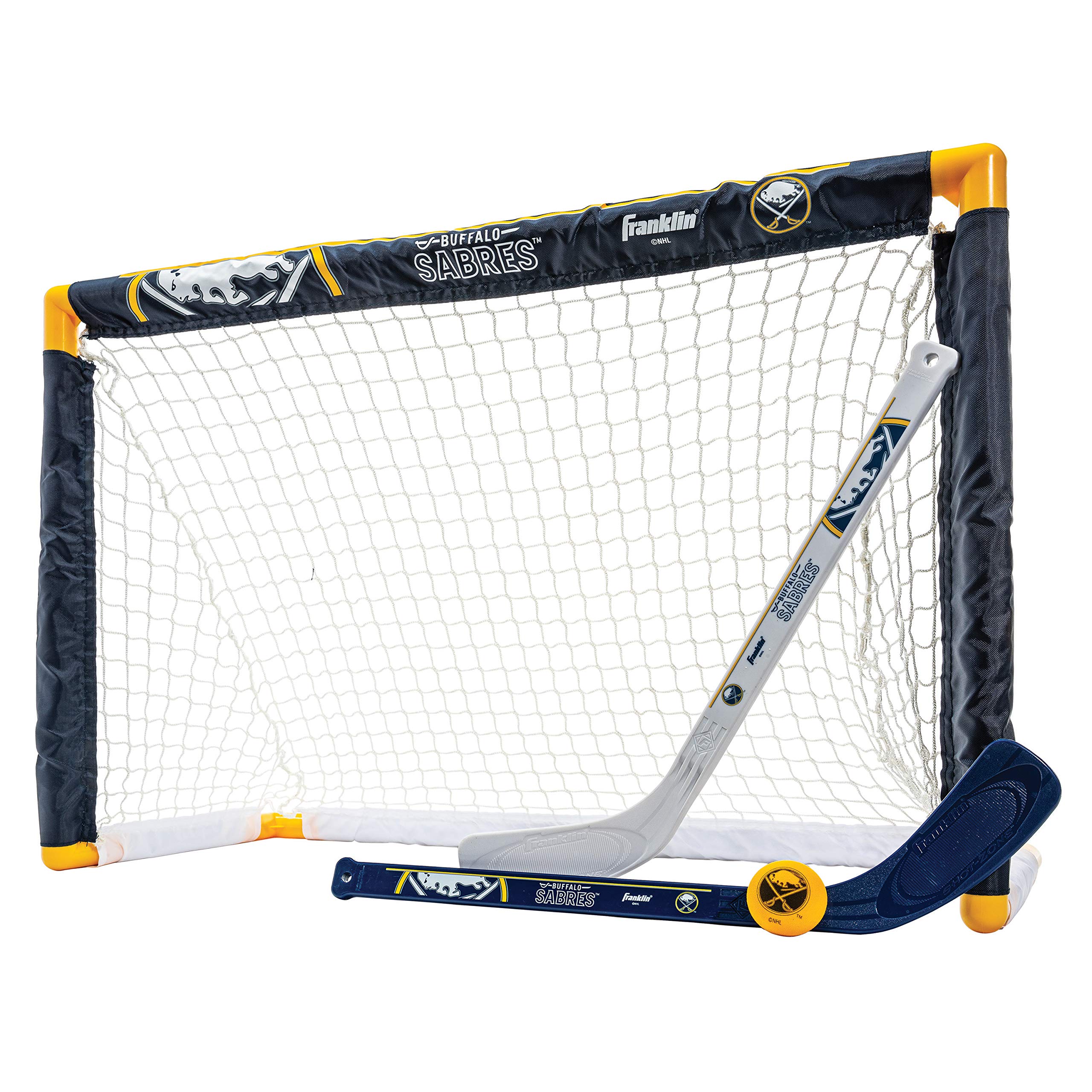 Franklin Sports Buffalo Sabres Mini Hockey Set - Joelho Hock