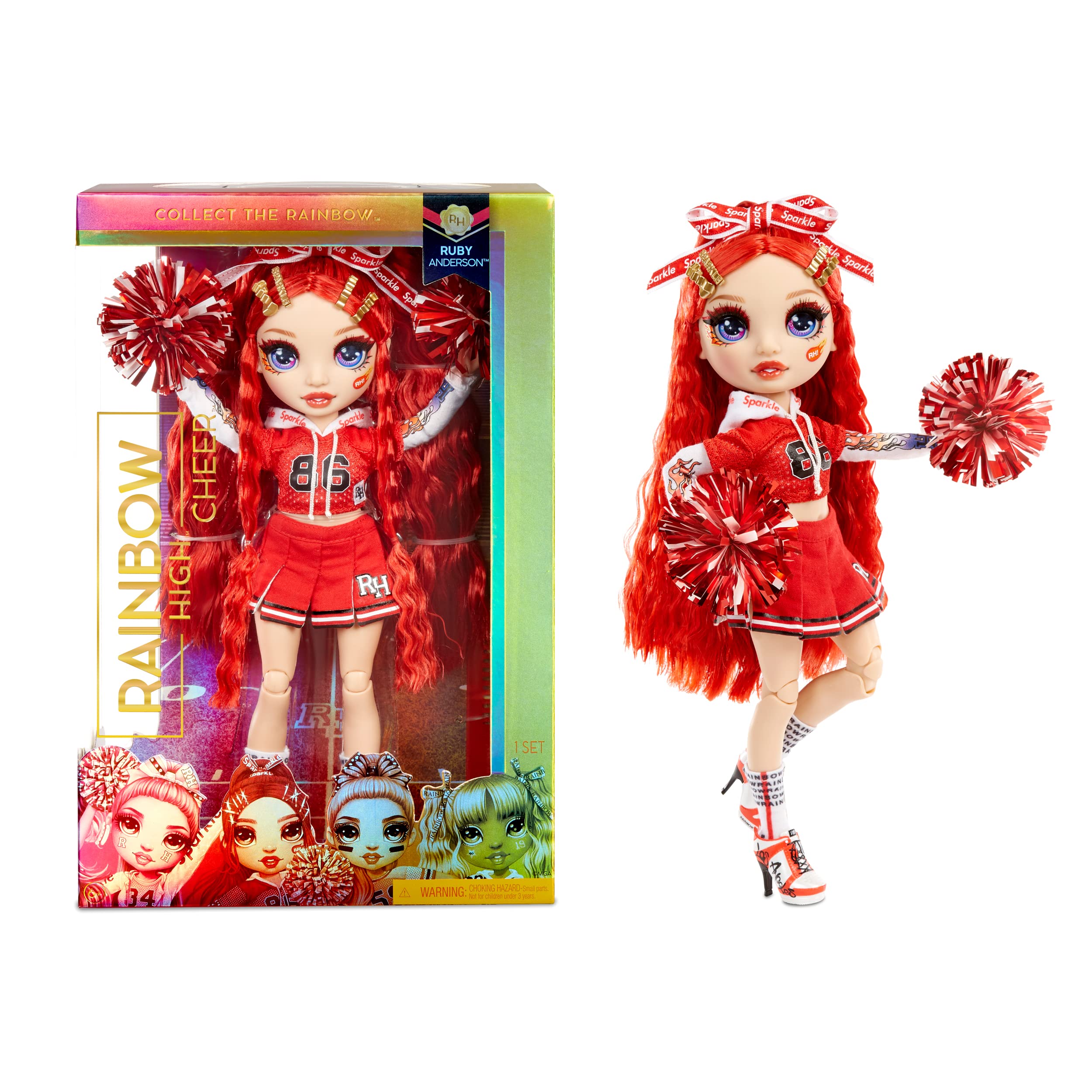 Boneca De Moda Ruby Anderson Cheer Com Pom Poms - Presente Para Crianças 6-12 Anos