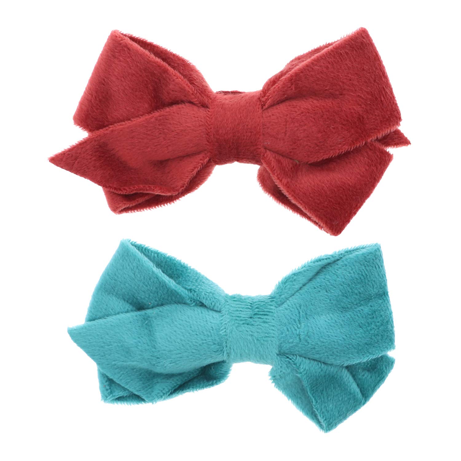 Hair Bow Motique Accessories Rust &amp; Teal Velvety, Conjunto De 2