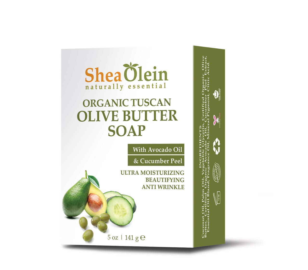 Soap Sheaolein Manteiga De Oliva Orgânica Toscana Com Óleo De Abacate