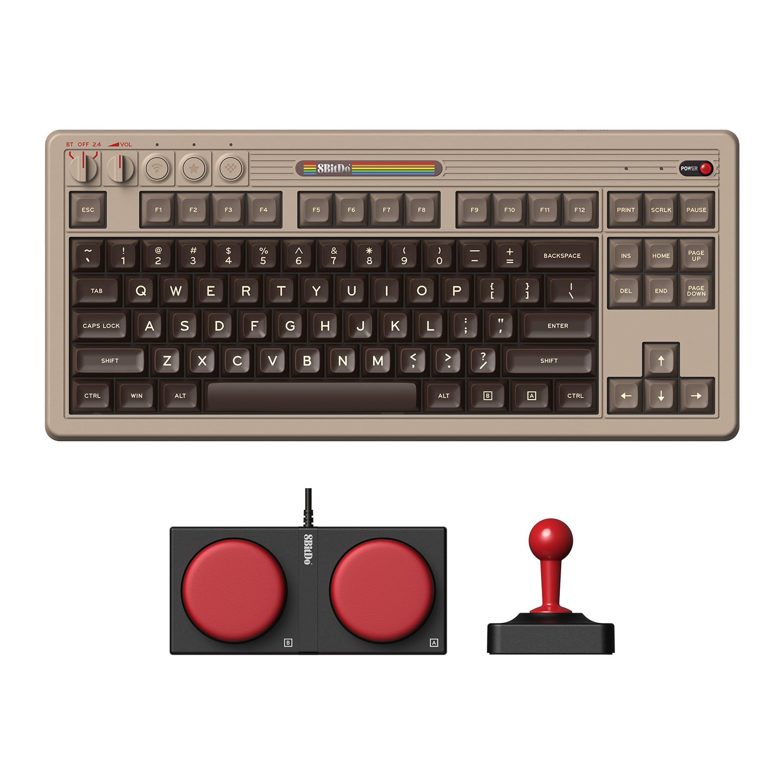 Teclado 8bitdo Retro Mecânico Bluetooth/2,4g/usb-c C64