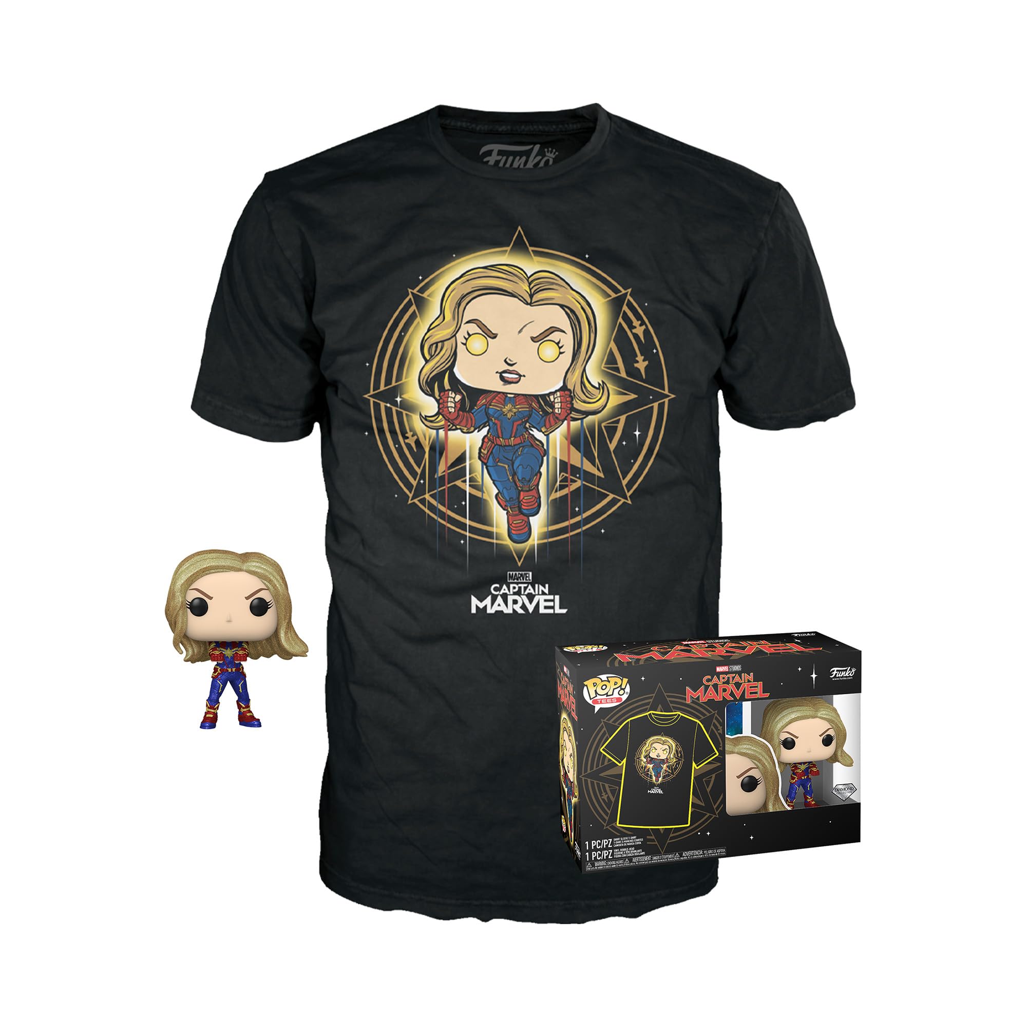 Funko Pop! Pop And Tee: Capitão Marvel Xl Da Marvel