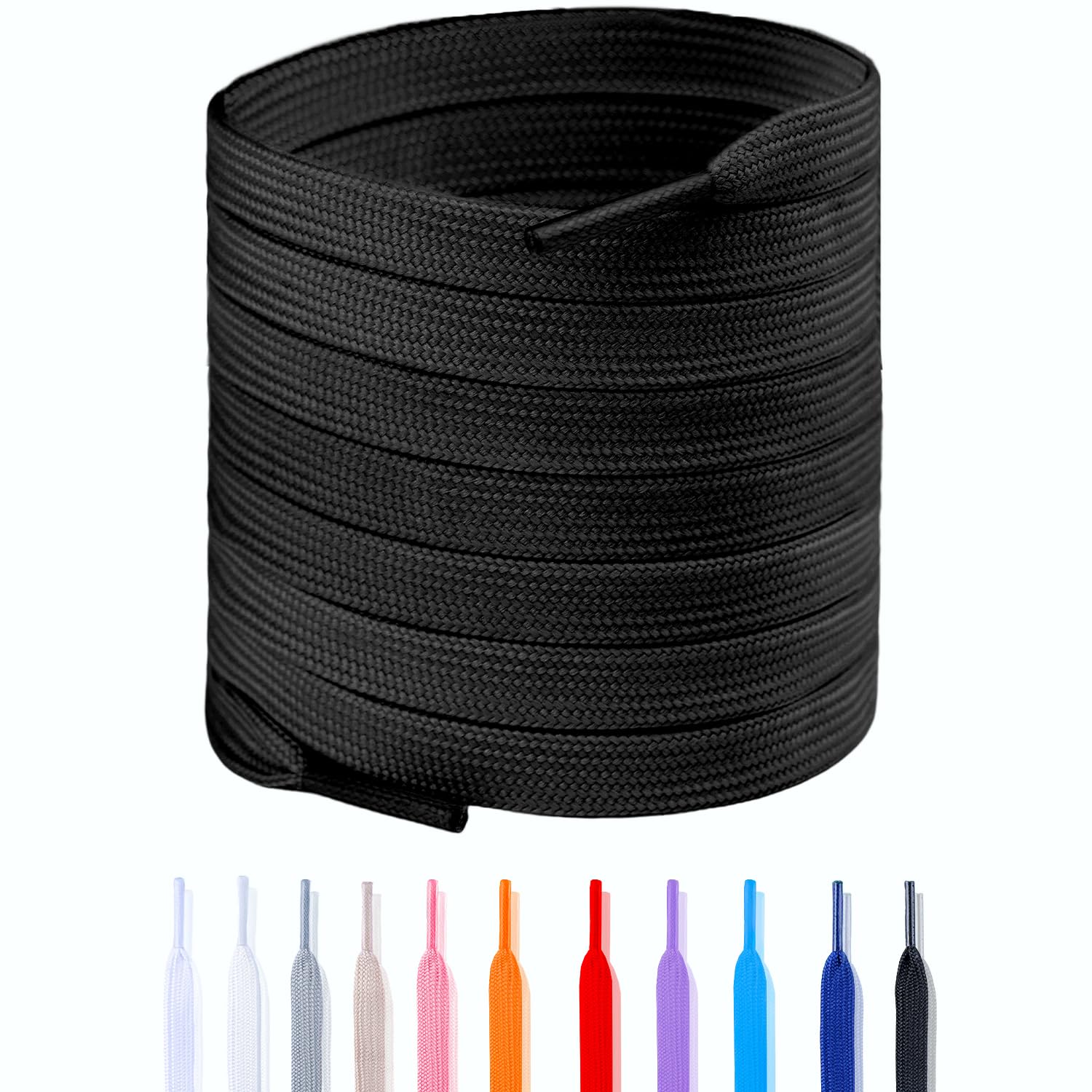 Cadarços Vgublg Para Tênis, 1 Par De Sapatos Atléticos, Pretos, 137 Cm