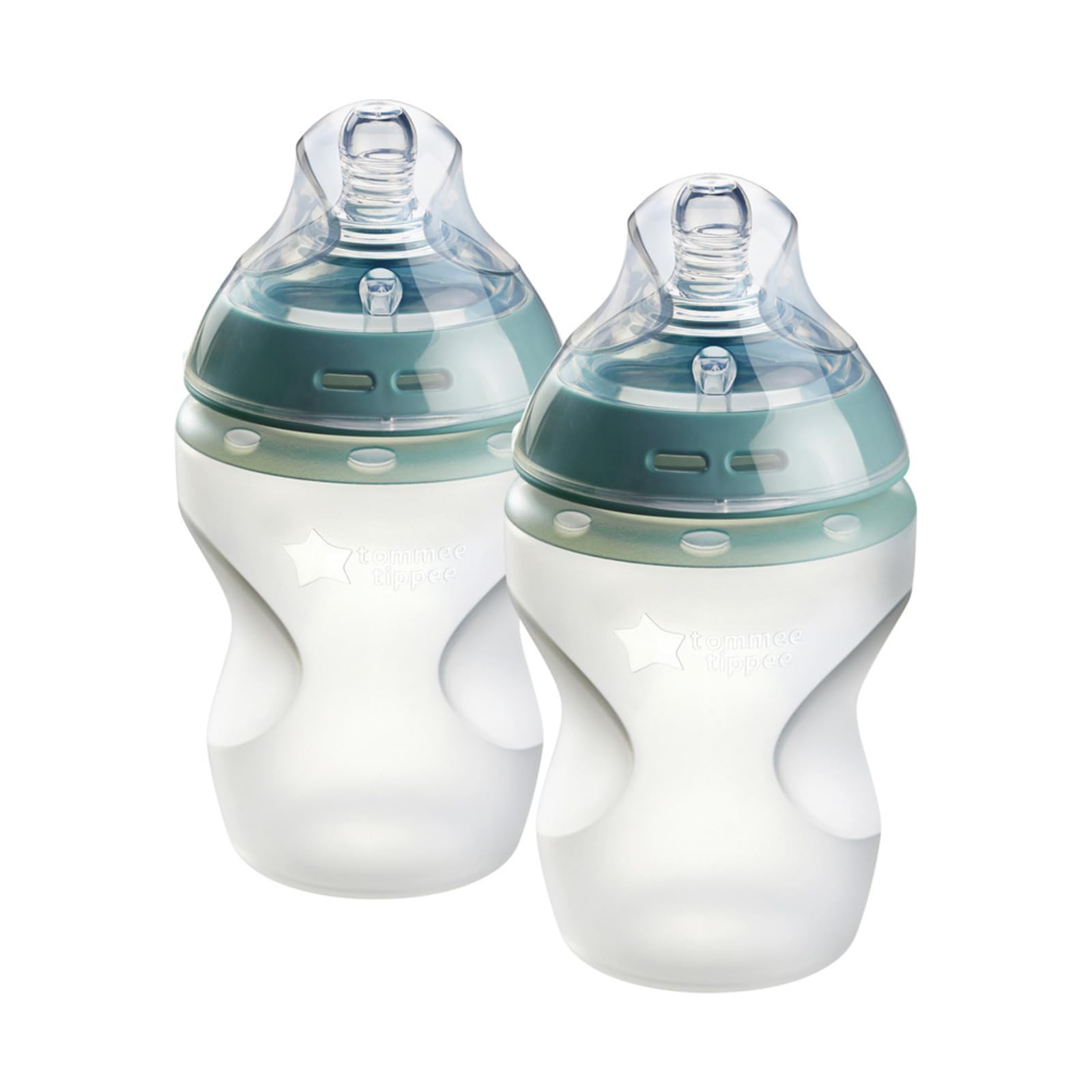 Tommee Tippee Mais Perto Da Natureza Soft Feel Silicone Baby Mamadeira | Mamilo Semelhante Ao Peito, Resistente A Manchas E Odor, Claro,