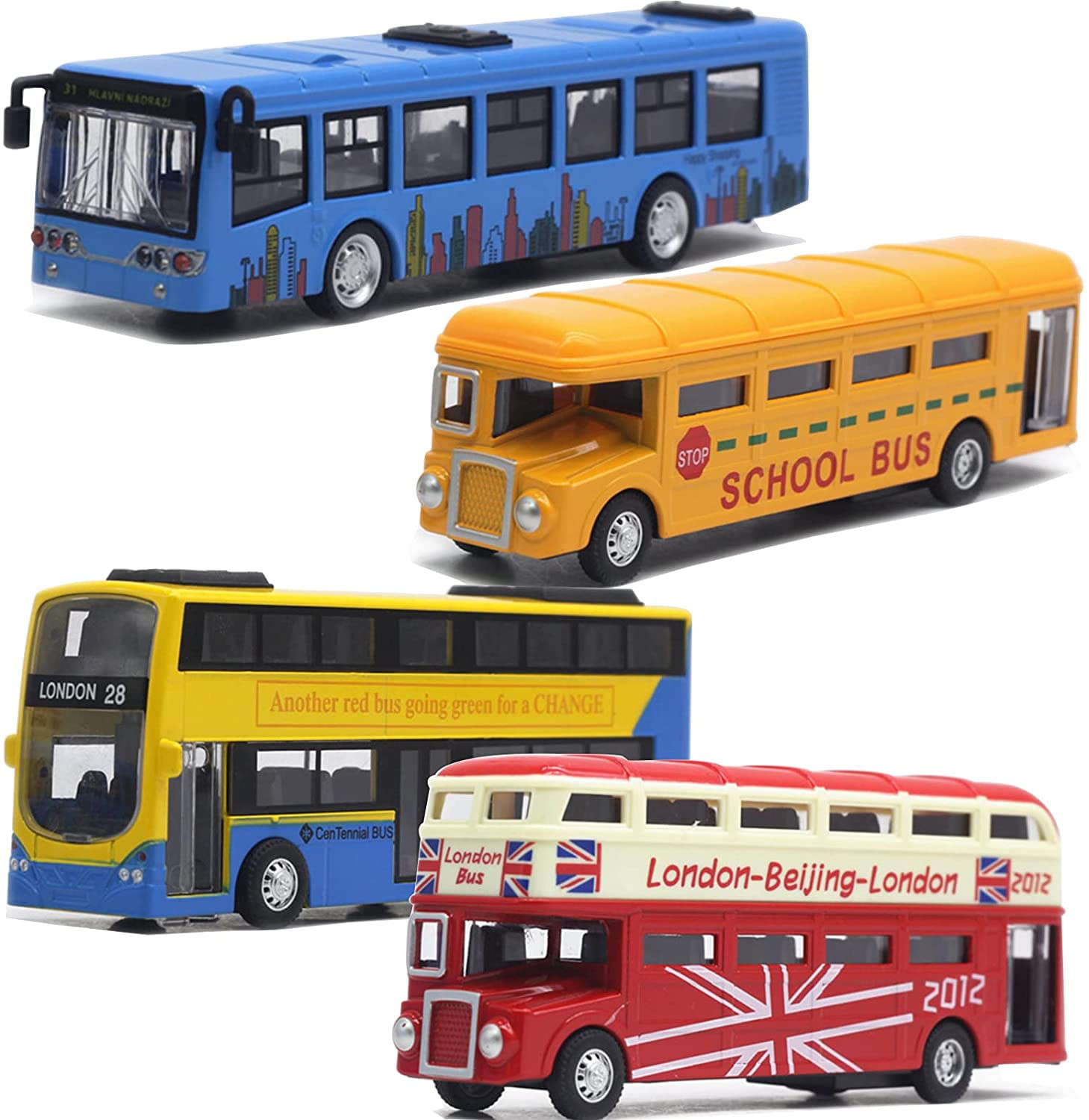 Brinquedos De Ônibus Otonopi Puxam De Volta Ônibus Escolar Double