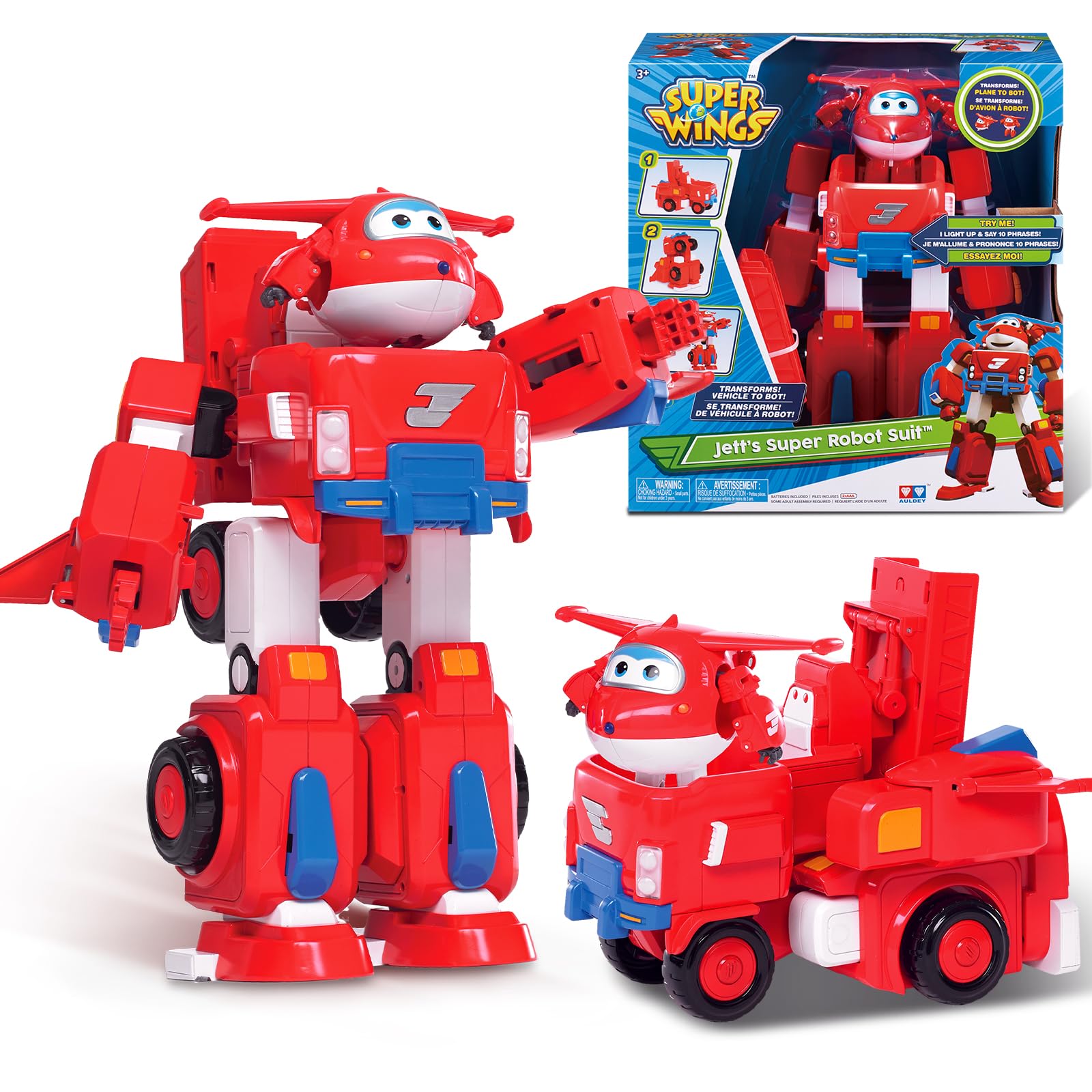 Super Wings - Super Robô Do Jett Super Suit Grande Veículo De Brinquedo Transformador Inclui Jett Escala De 5, Modelous720331