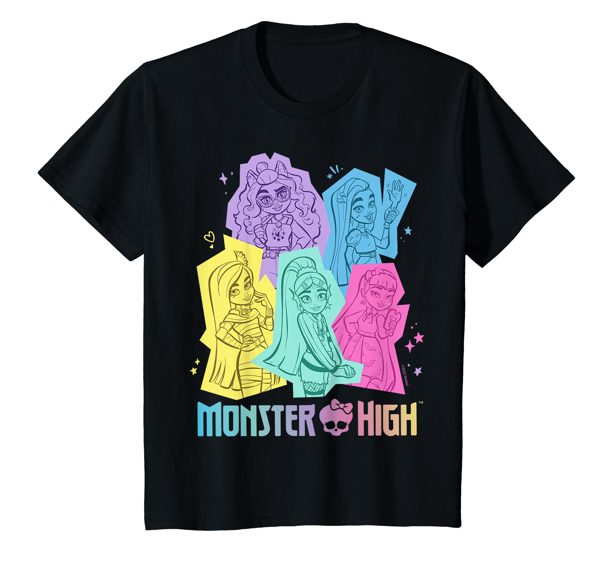 Camiseta Infantil Monster High Pastel Character Group