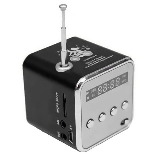 Alto-falantes Estéreo Micro Sd Tf Usb Mini Portable Fm Radio Blac