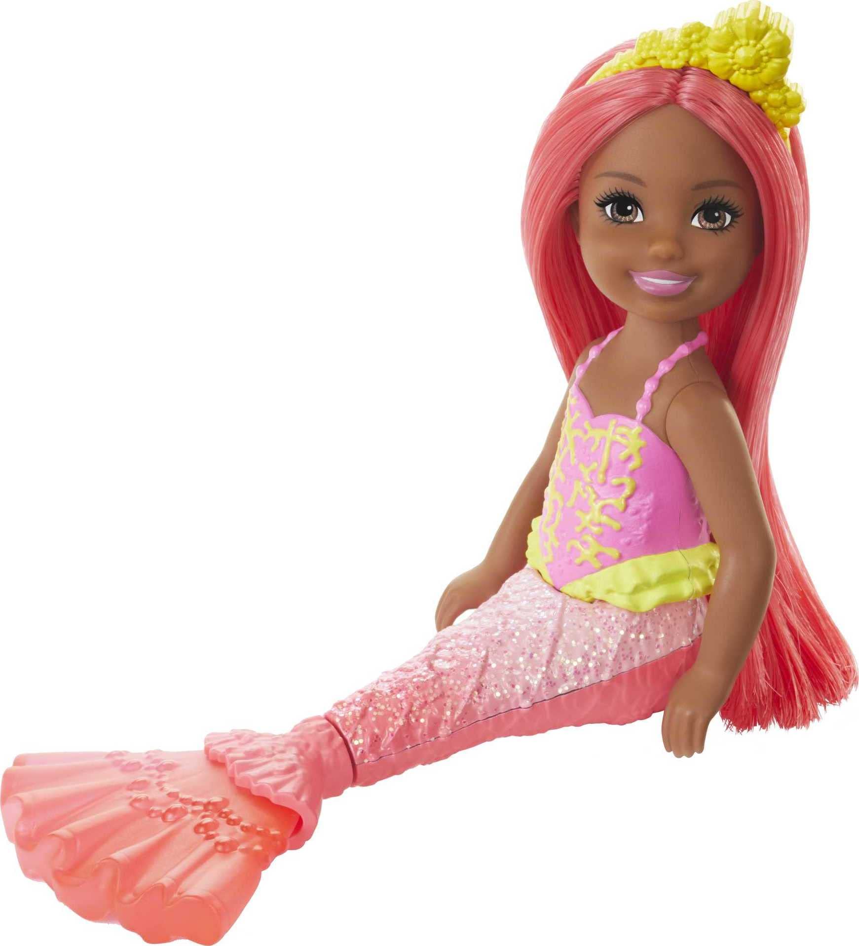 Boneca Barbie Dreamtopia Chelsea Mermaid Com Cabelo E Cauda Coral
