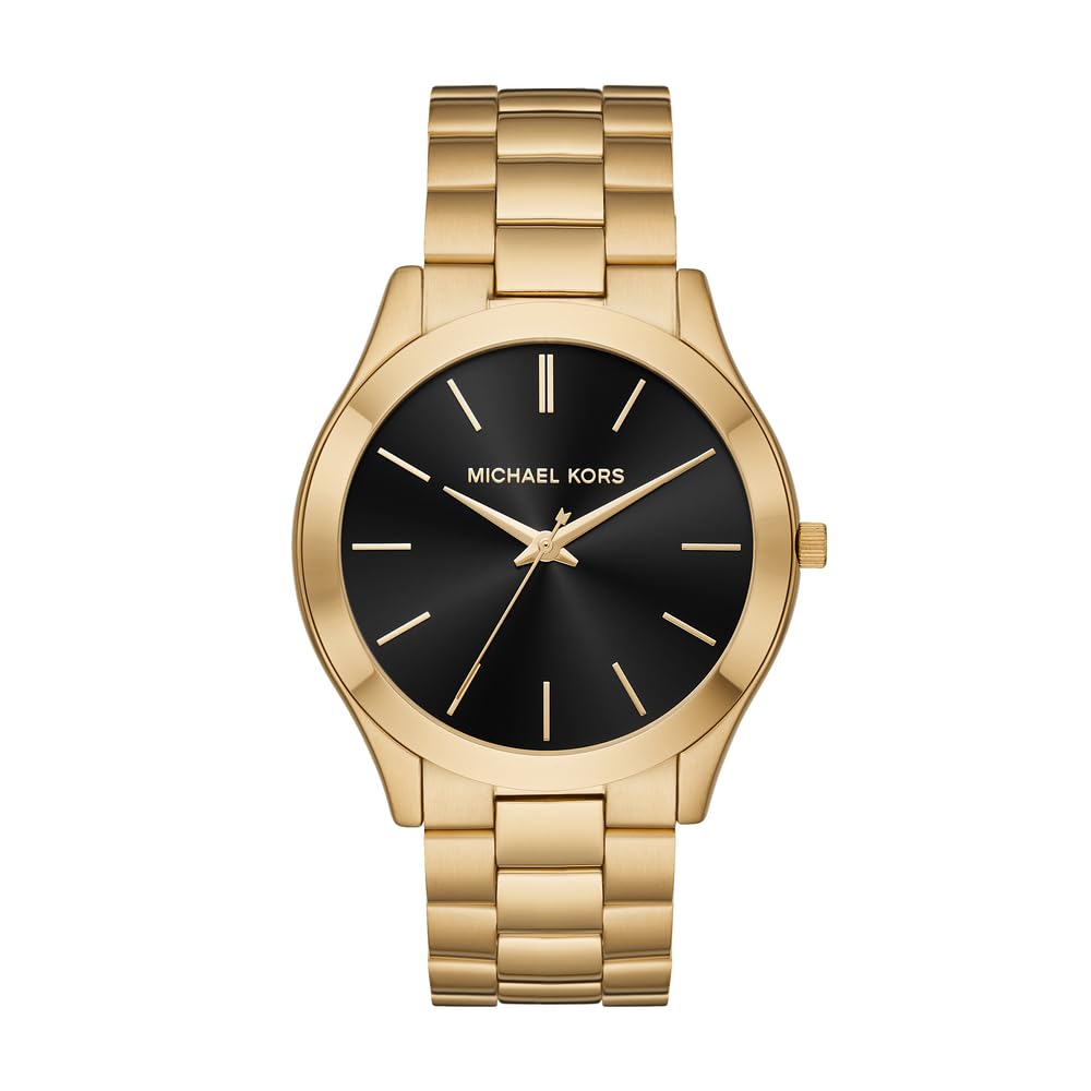 Relógio Michael Kors Slim Runway Gold-tone Mk8621 Para Homem
