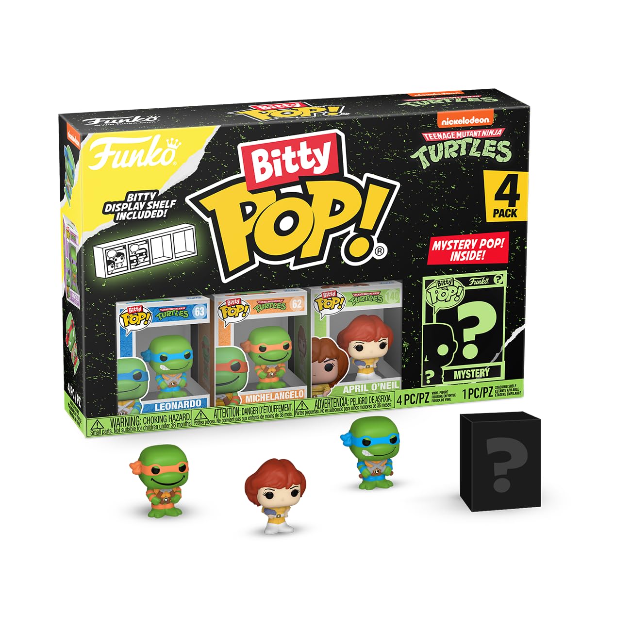 Figura Funko Bitty Pop Tmnt Leonardo 4pk Com Estojo De Acrílico