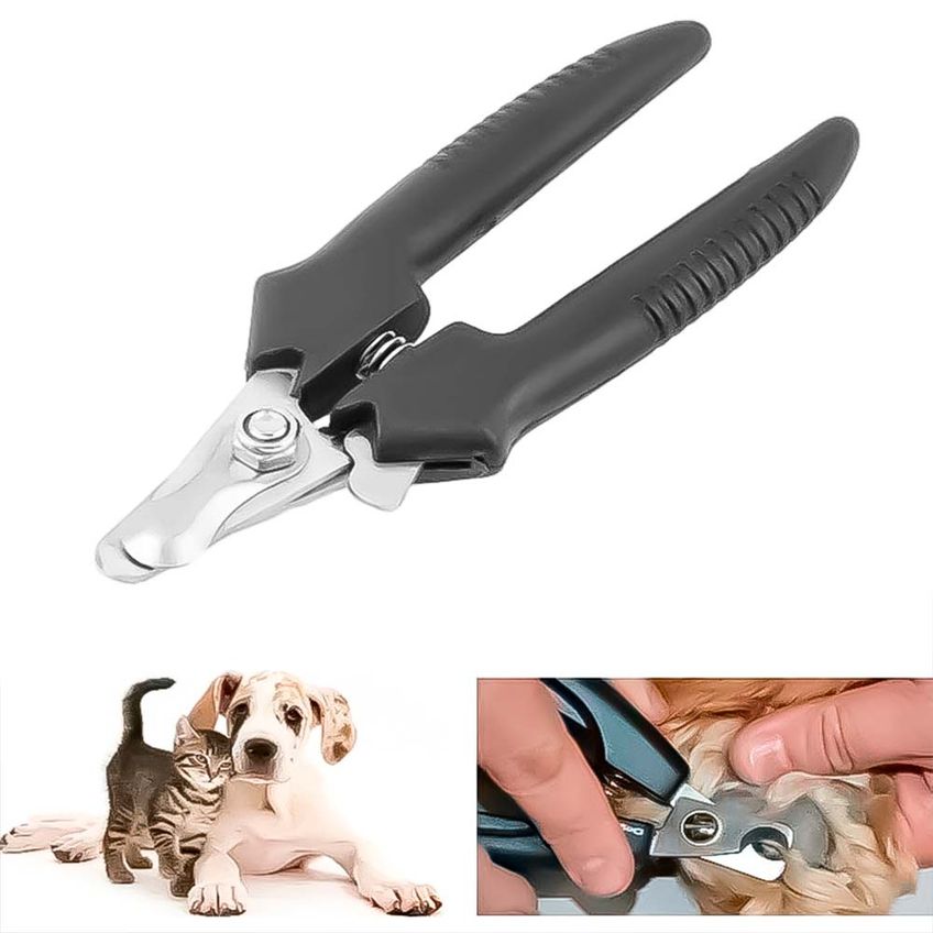 Cortador Alicate de Unhas Pet Porte Pequeno, Grande e Medio Aço Trava Preto p/ Animais Domésticos Cachorro Cães Gato - imagem 2