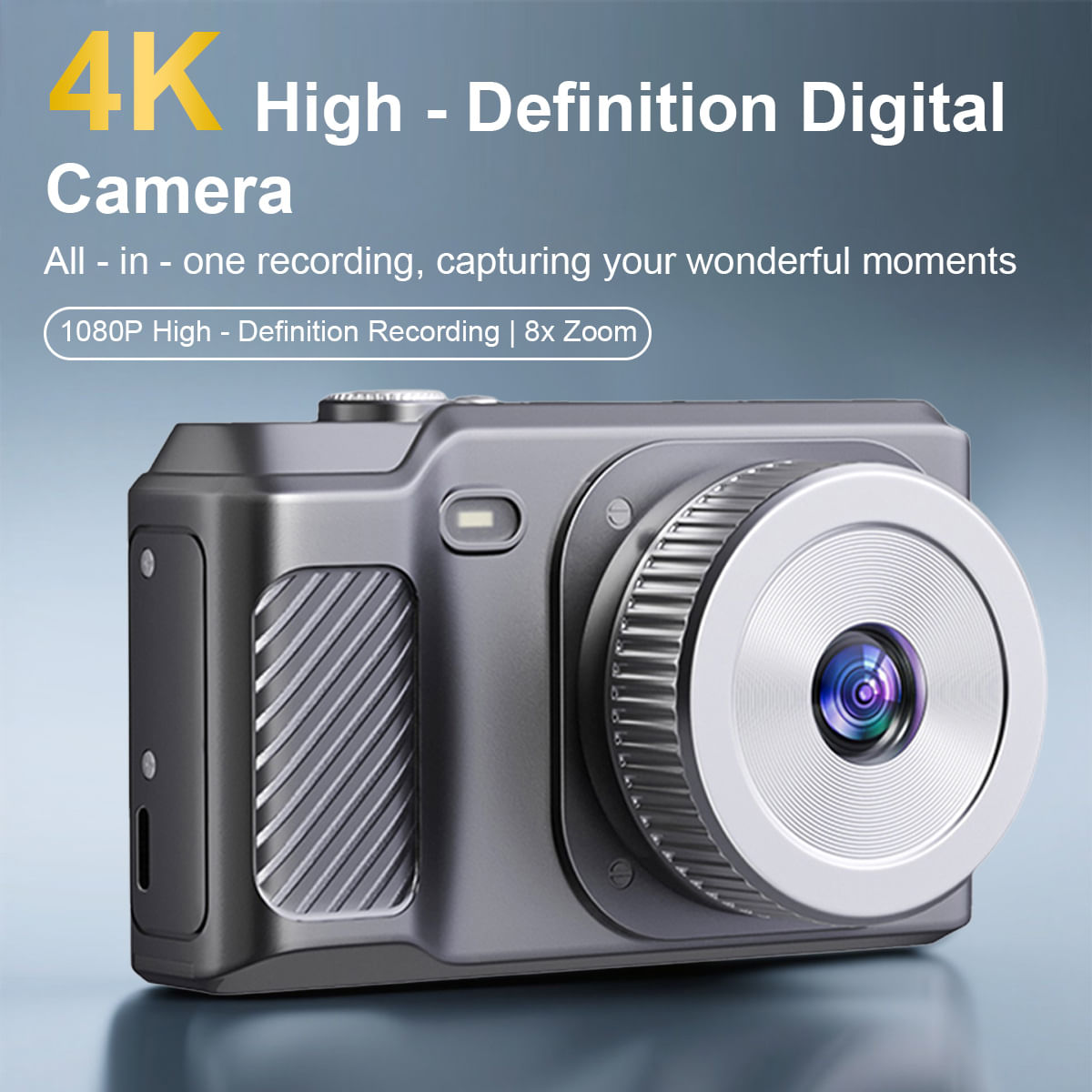 Câmera Digital 4k De Alta Definição, 16mp, Sensor Cmos, Zoom 8x
