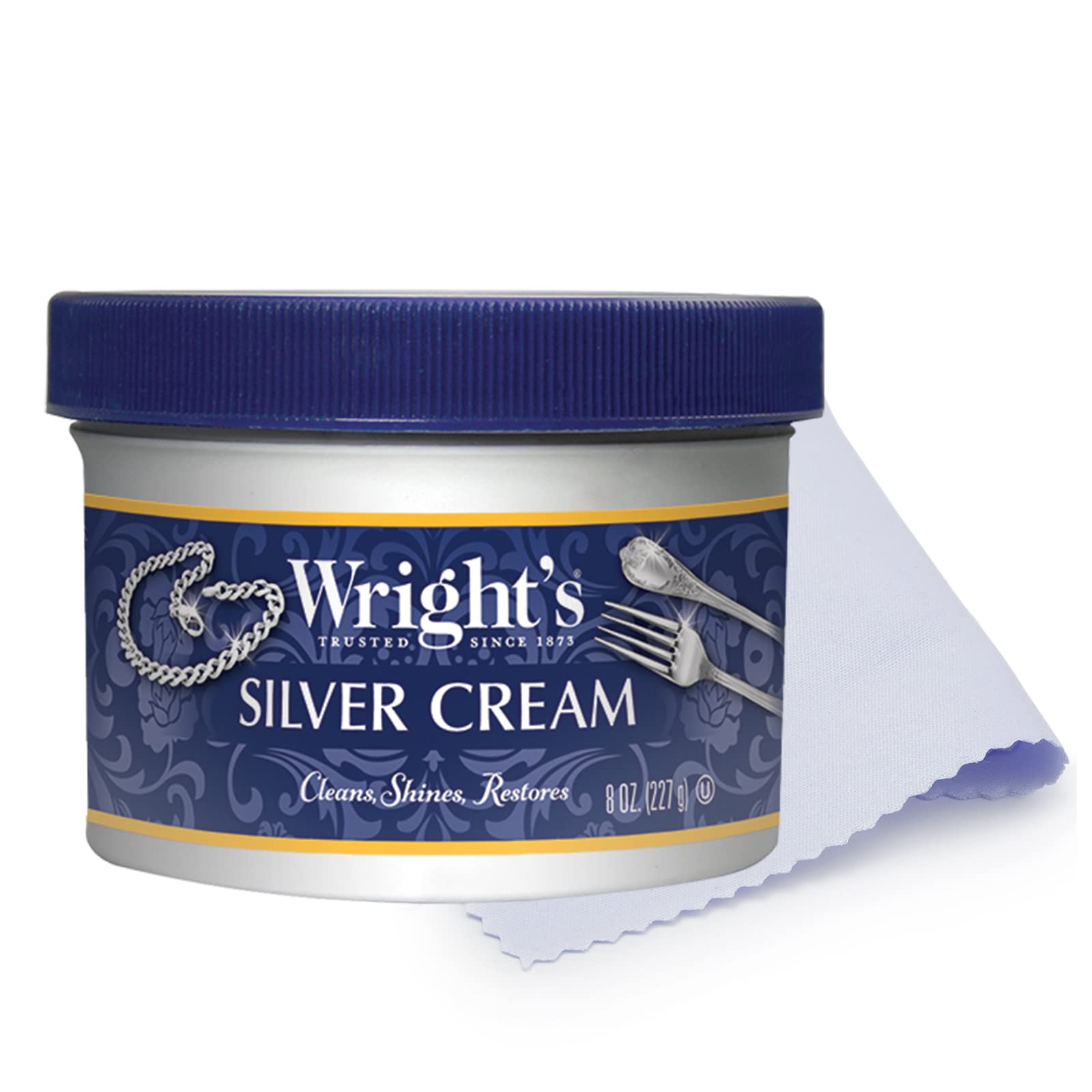 Creme De Limpeza E Polimento De Prata Wright's 240 Ml Com Pano