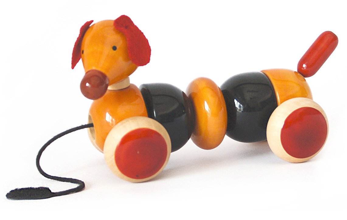 Bead &amp; Pull Toy Maya Organic Bovow Dog Para Crianças De 3 Anos Ou Mais