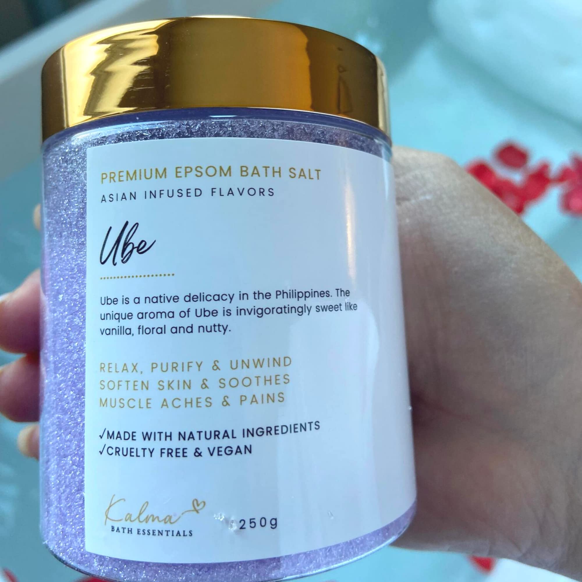 Sal De Banho Kalma Premium Com Infusão Asiática Epsom (ube) 500g