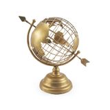 Globo Terrestre Decorativo Enfeite De Mesa Metal Dourado