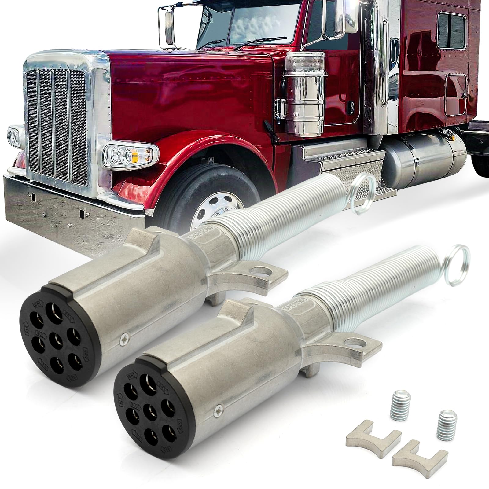 Trailer Plug Tester High Soar De 7 Vias Com Spring Guard, 2 Unidades