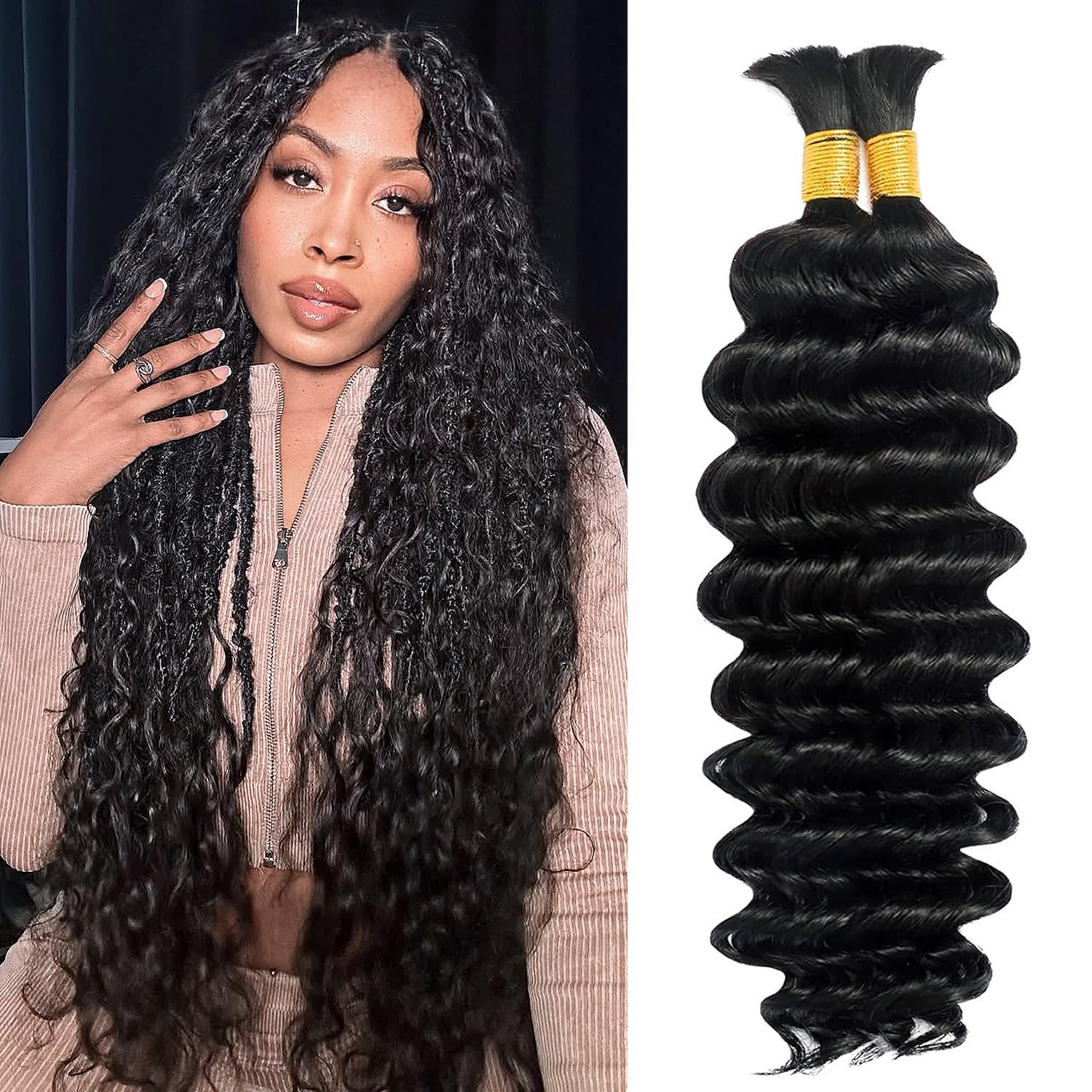 Human Braiding Hair Joyeuxheur Boho Braids 55 Cm 110 G 2 Pacotes