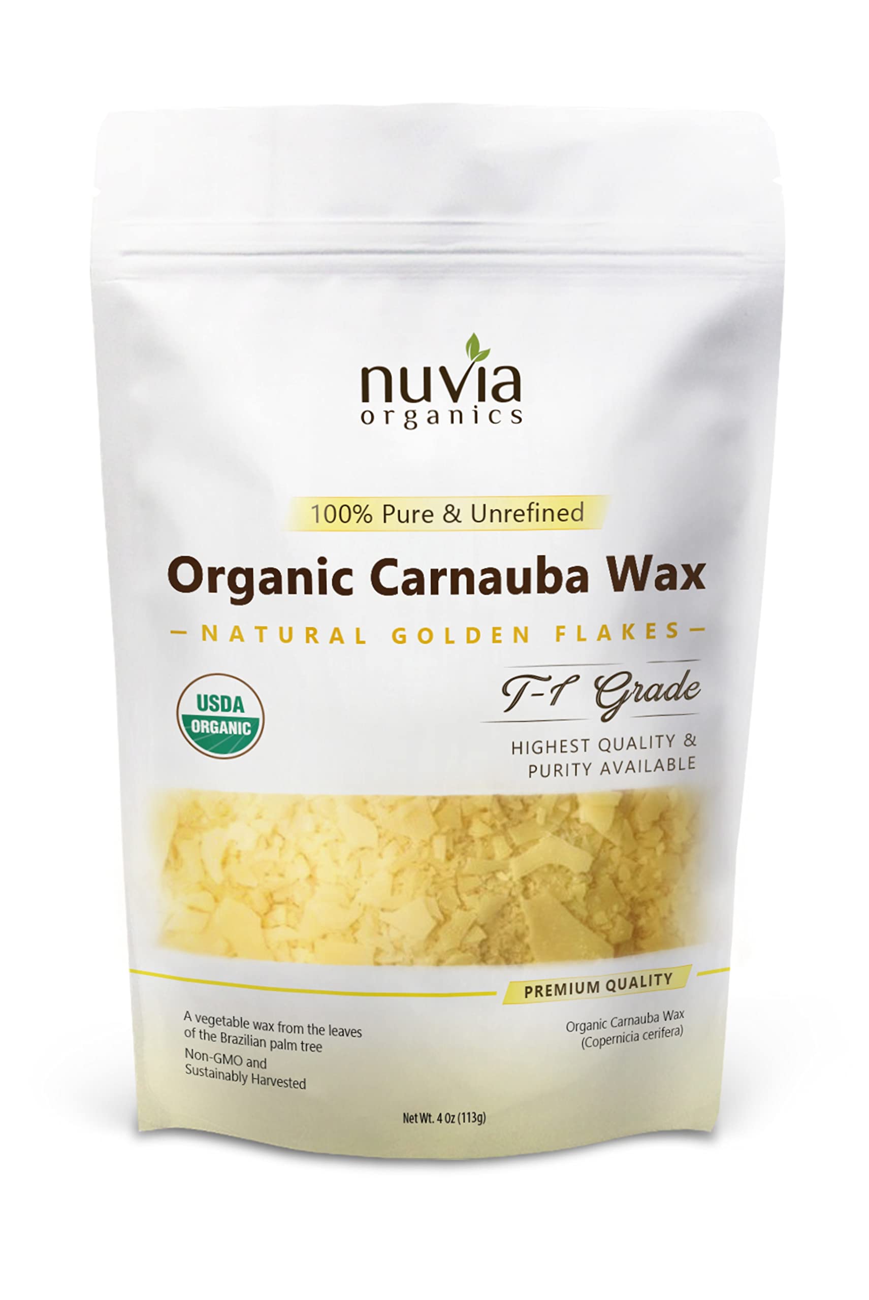 Cera De Carnaúba Nuvia Organics 100% Vegana 120 Ml Certificada Pelo Usda