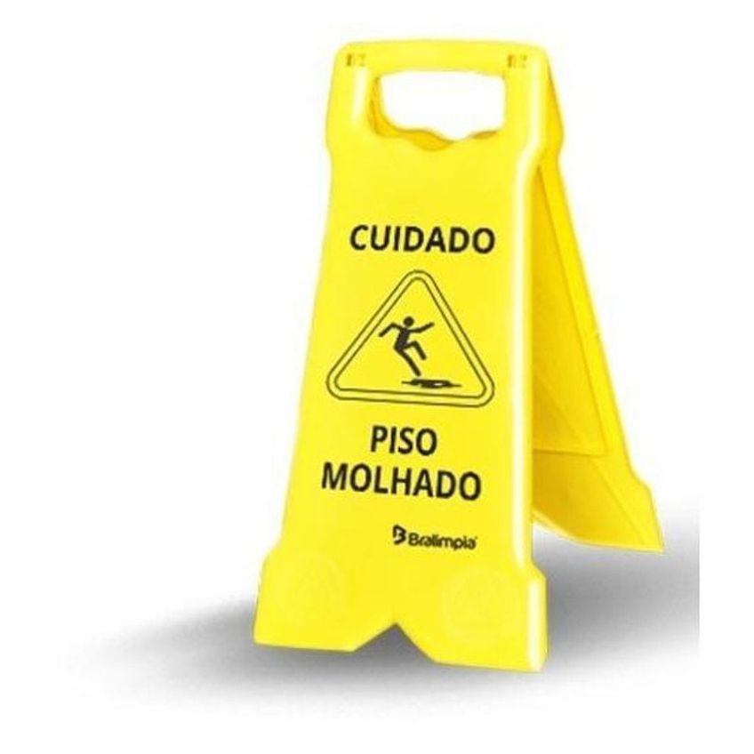 Placa Sinalizadora Compact P/ Piso Molhado Bralimpia Limpeza - imagem 5