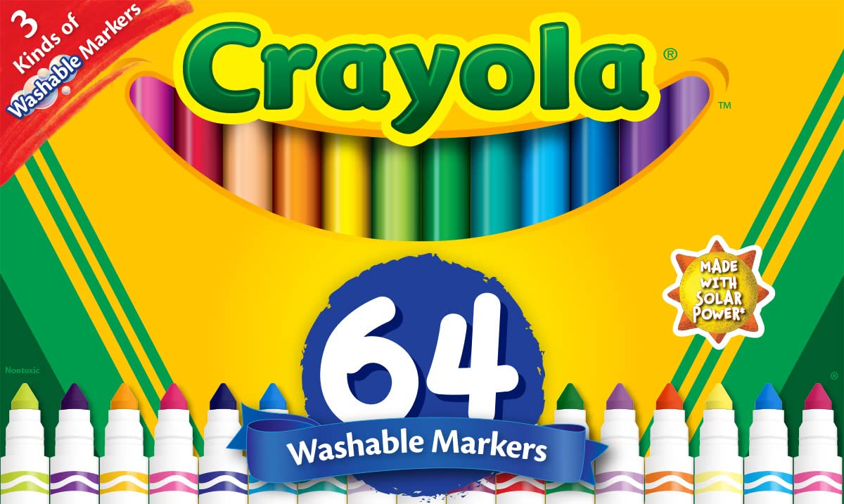 Conjunto De Marcadores Crayola Lavável 48 Broad Line 8 Gel 8 Window Kids