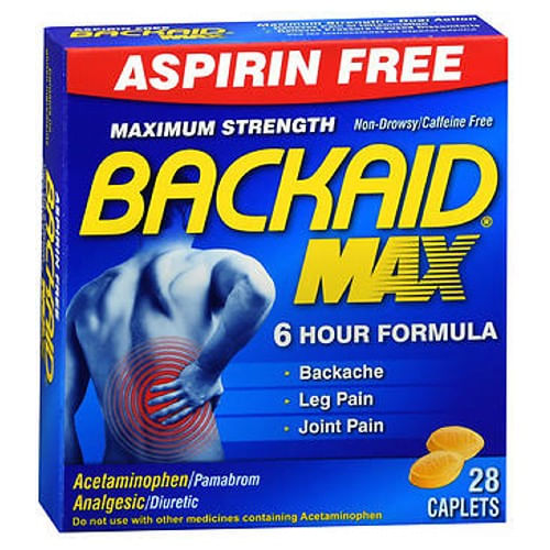 Comprimidos Backaid Maximum Strength Back Relief 28 Comprimidos Da Backaid (pacote Com 6)