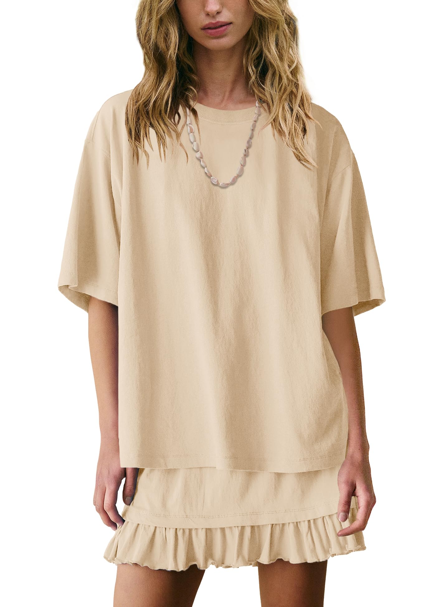 Conjunto De Saia Panadila Feminino Casual De Manga Curta Amarelo Claro