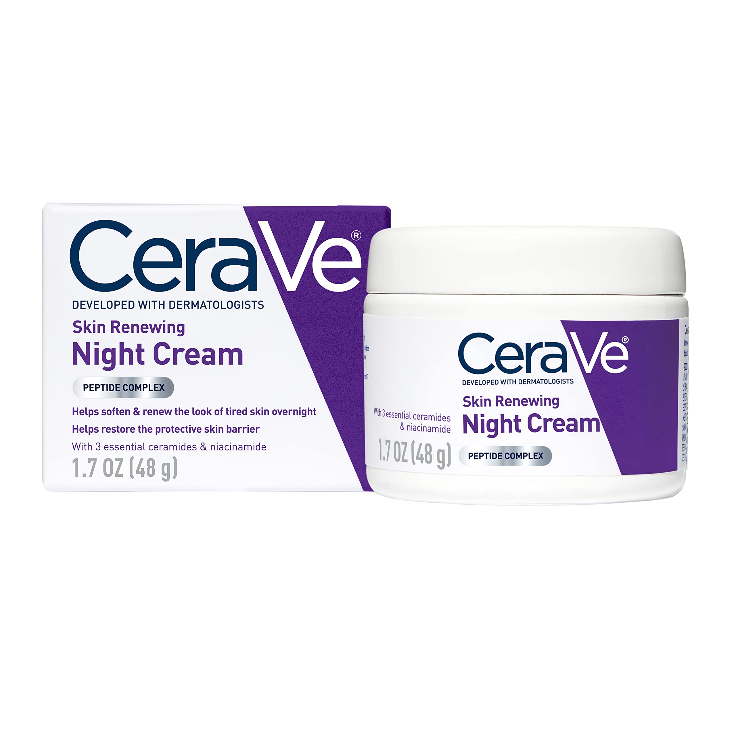Creme De Noite Cerave Skin Renewing Com Niacinamida Peptíde