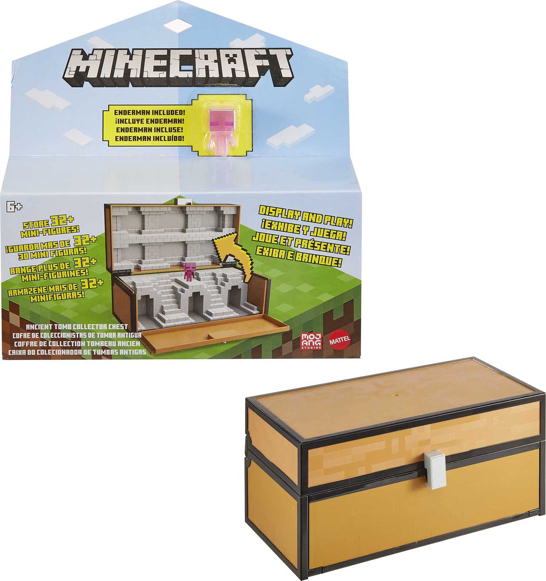 Baú De Brinquedos Mattel Minecraft Collector Com Miniboneco Exclusivo