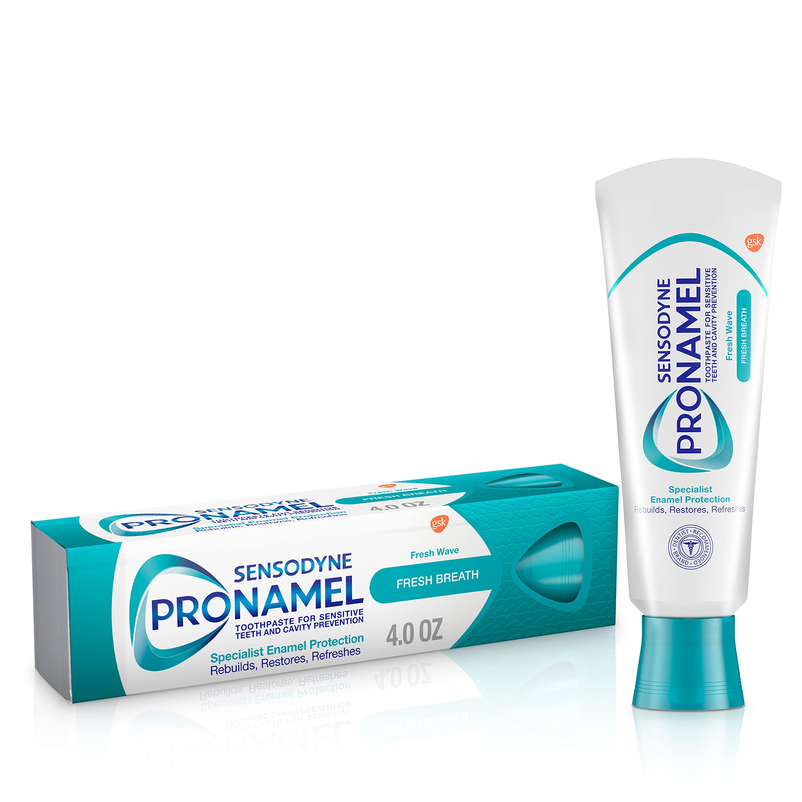 Pasta De Dente De Respiração Fresca Sensodyne Pronamel Para Dentes Sensíveis E Proteção Da Cavidade Onda Fresca 4 Oz Pela Empresa Honesta