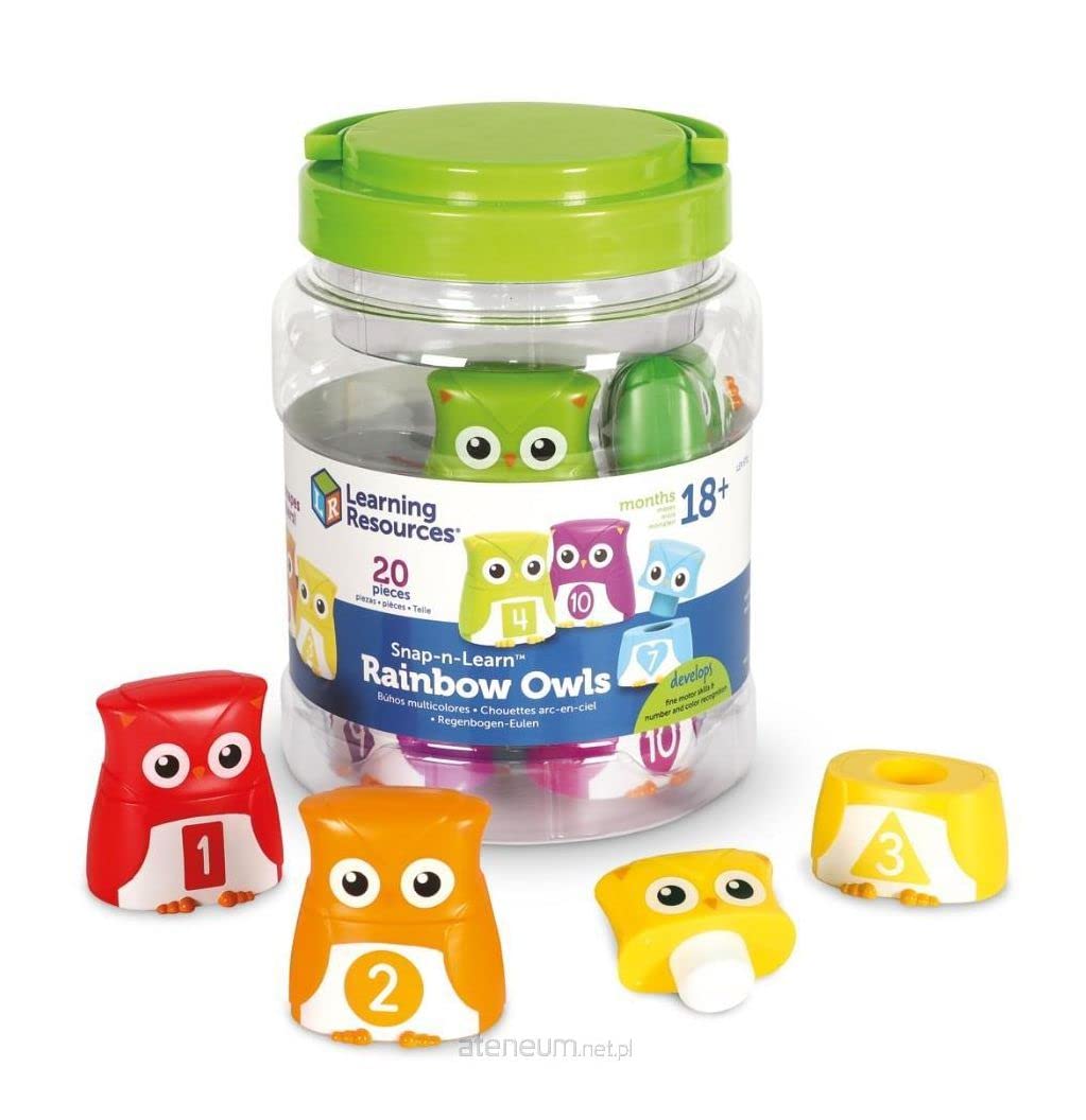 Recursos De Aprendizagem De Brinquedos Snap-n-learn Rainbow Owls 10 Peças