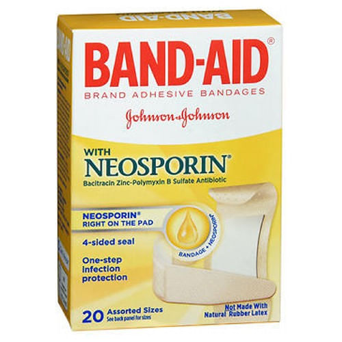 Band-aid Bandagens Adesivas Antibióticas Tamanho Sortido 20 Cada Por Band-aid (pacote Com 2)