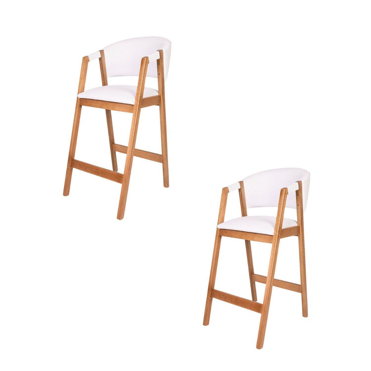 Kit 2 Banquetas Courino Restaurante Bares Cozinha Hibisco Branco