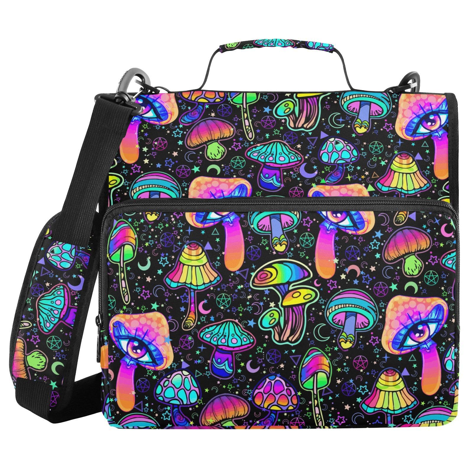 Bolsa Binder Xuwu Mushrooms Com Zíper De 3 Anéis Com Alça E Alça