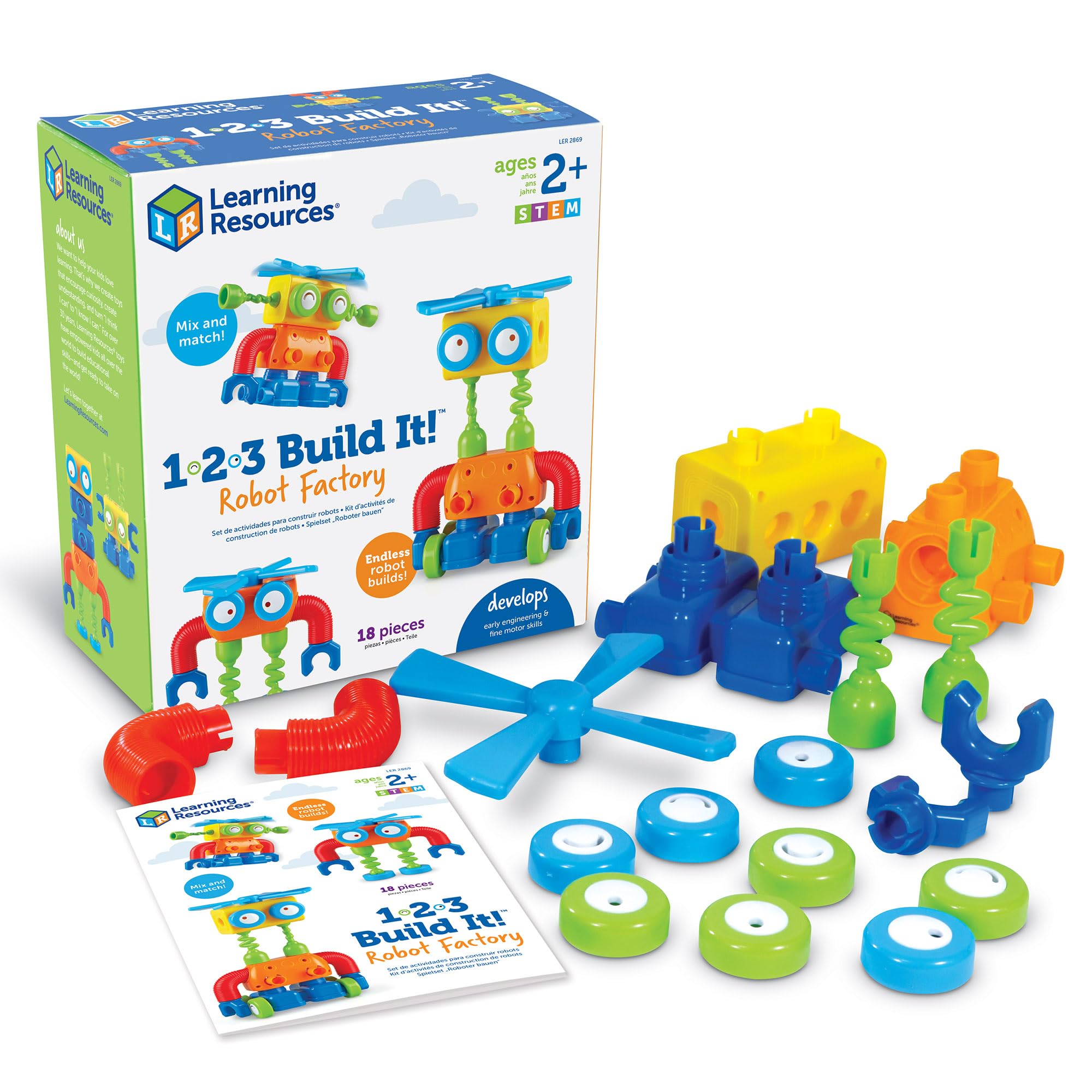 Recursos De Aprendizagem De Brinquedos 1-2-3 Build It! Fábrica De Robôs Há Mais De 2 Anos