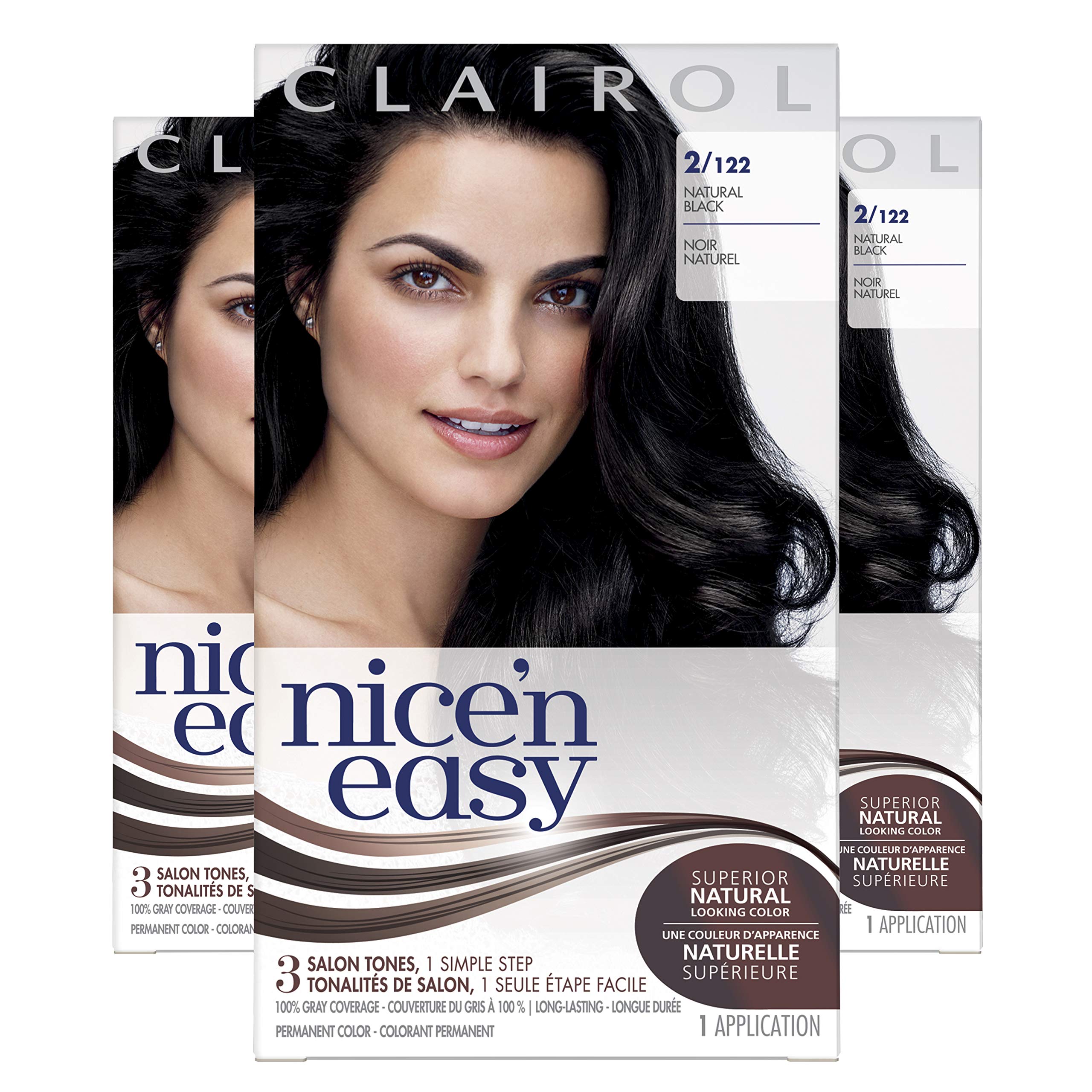 Tintura De Cabelo Clairol Nice'n Easy Liquid Permanent, 2 Unidades Pretas X 3