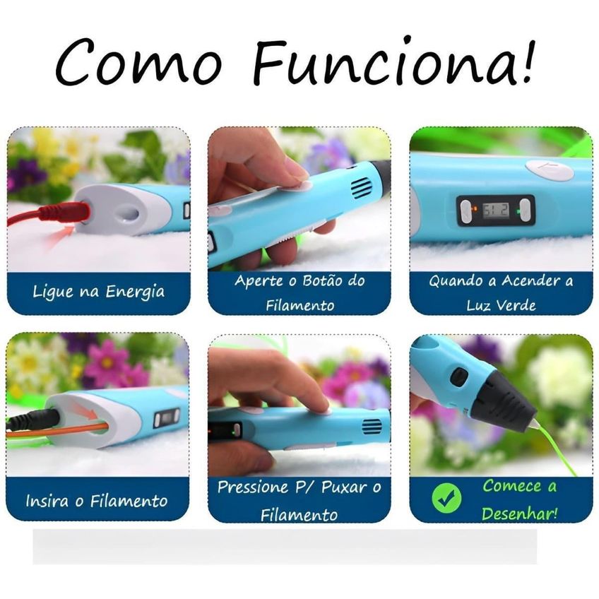 Caneta 3d Impressora Infantil E Educativa Para Kids - imagem 4