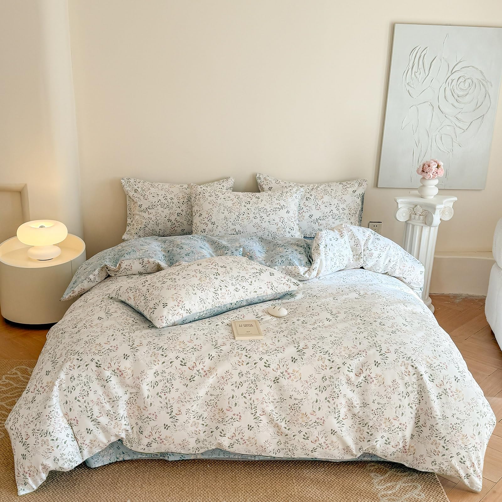 Conjunto De Capa De Edredom Eavd Garden Vibrant Floral, 100% Algodão