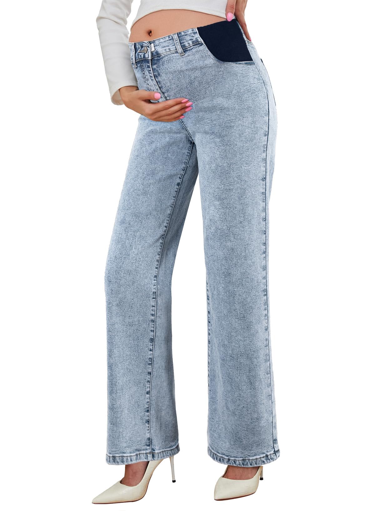 Jeans De Maternidade Blencot Pregnancy Wide Leg Denim Xxl