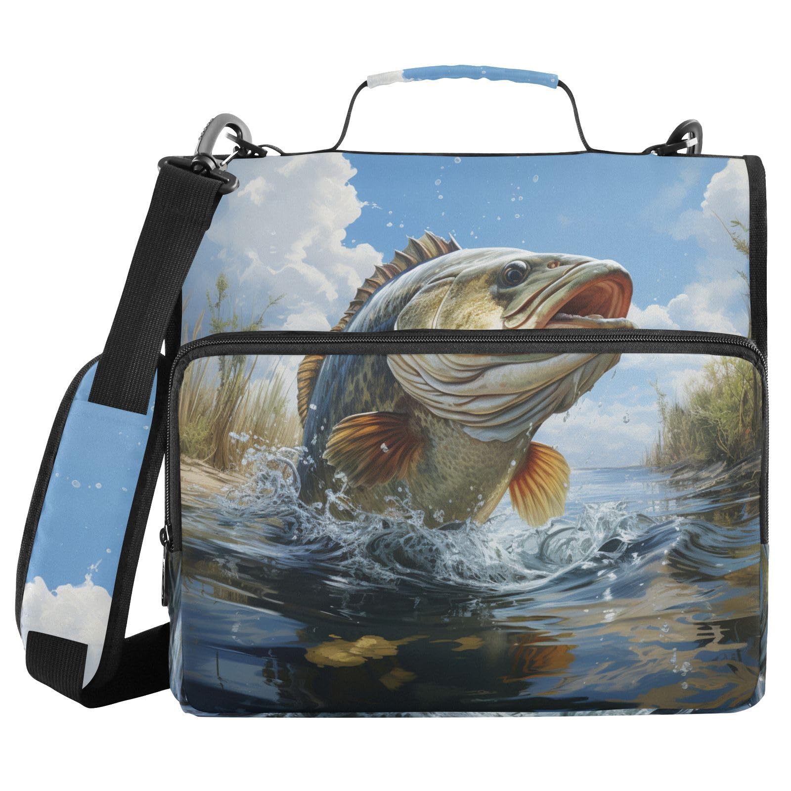 Bolsa Binder Xuwu Bass Fish De 3 Anéis Com Zíper, Alça E Alça